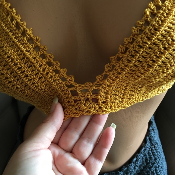 Gold mustard bikini top small - Picture 3 of 8